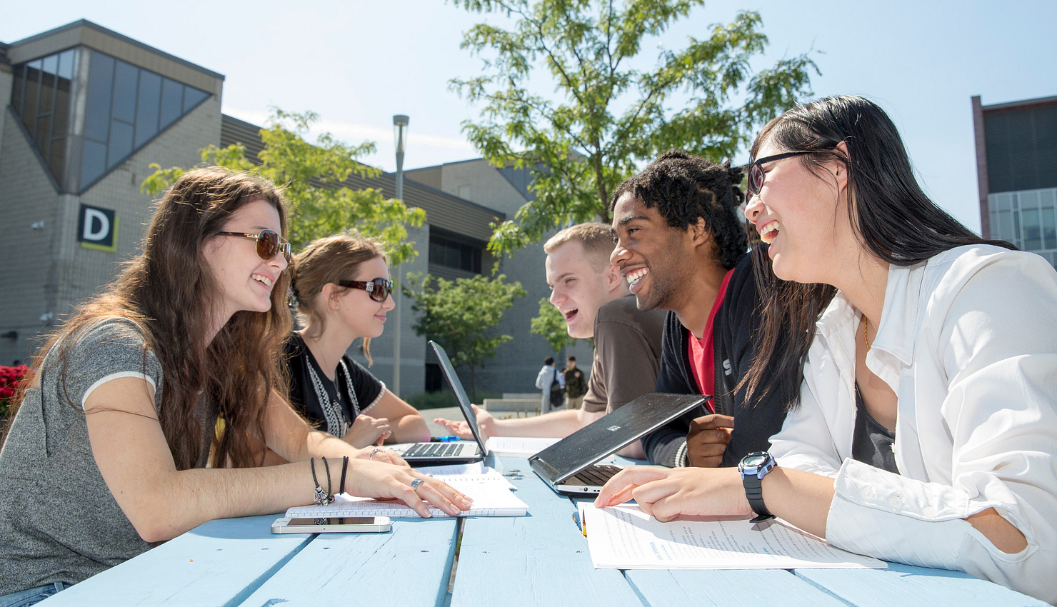 Group of students smiling